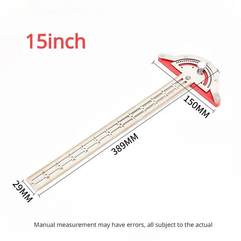 Woodworking Ruler Edge Ruler Stainless Steel Scale Clear Angle Measuring Tool