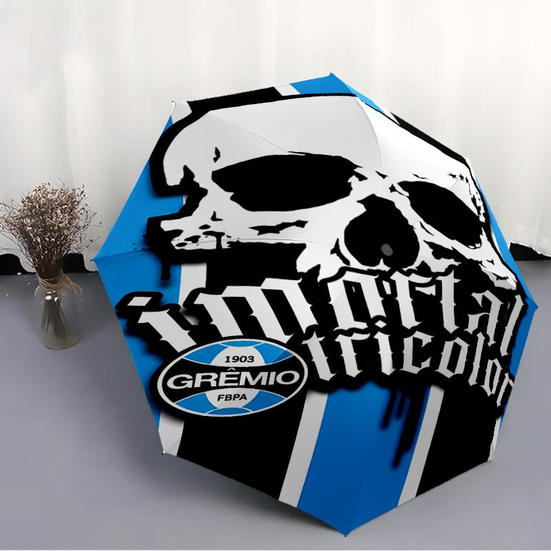 Printed Grêmio logo Folding Umbrella,Outdoor,Leisure,And Travel Umbrella,Durable Umbrella Fabric,Birthday And Holiday Gift