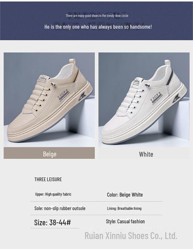 2024 Popular Men's Breathable Casual White Anti-Skateboard Shoes
