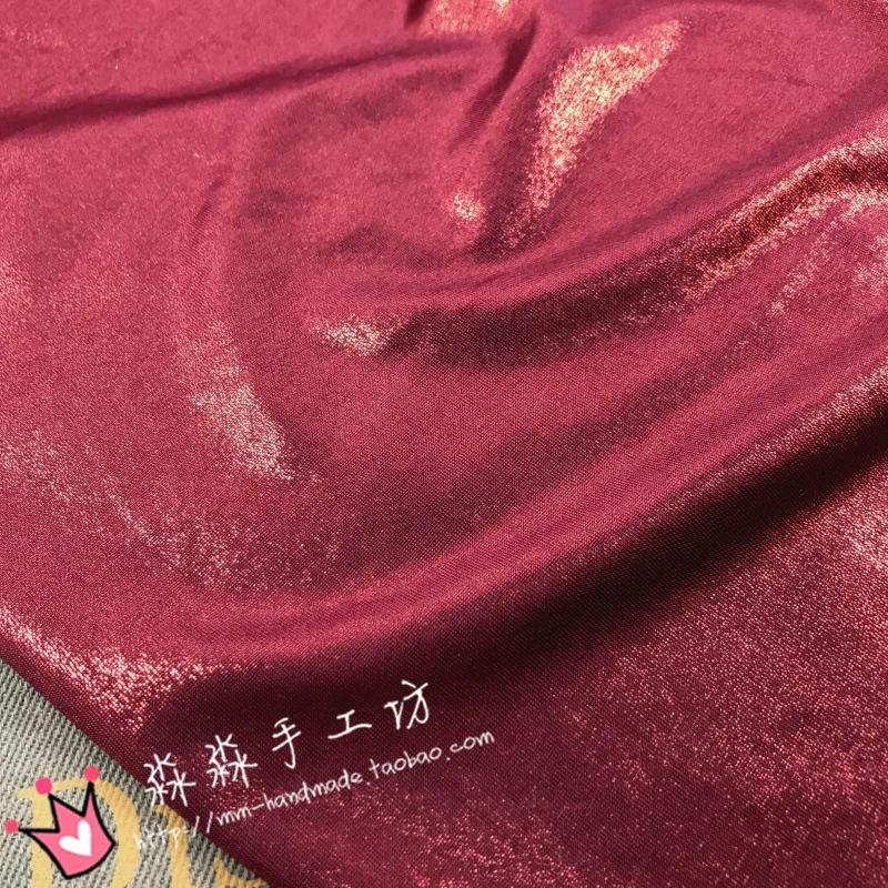 Stretch Glitzerstoff nach Metern für Hosen Röcke Badebekleidung Dekoration DIY Nähstoff Textil Dünn Weich Glänzend Einfarbig Blau Rot