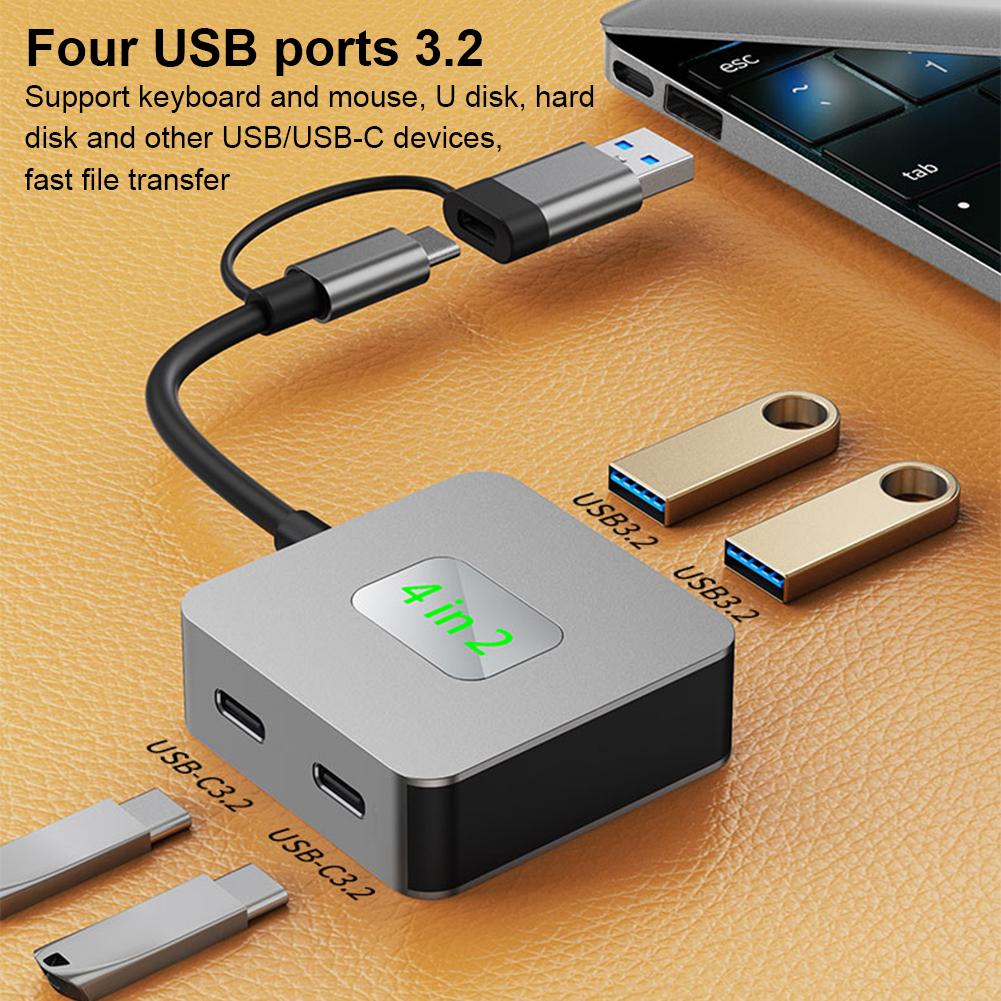 USB 3.2 Hub 4 in 1 USB C Hub USB-C/USB-A To 10Gbps USB 3.2 Mini 4 Port USB Hub USB Type C Multiport Adapter Computer Accessories Poland