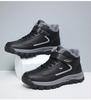 Red Dragonfly Men's Winter High-Top Casual Shoes: Velvet Warm, Soft-Sole, Non-Slip for Middle-Aged and Elderly.
