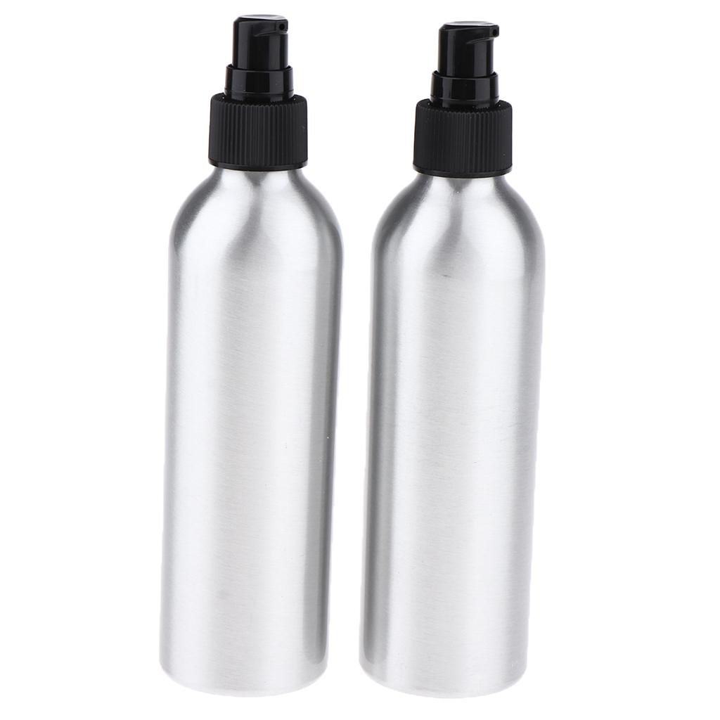 8oz Empty Aluminum Bottle with Pump Containers 2Pcs