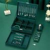 Vintage Jewelry Display Box Double Layer Velvet Pendant Necklace Bracelet Earring Ring Watches Storage Boxes Jewellery Organizer