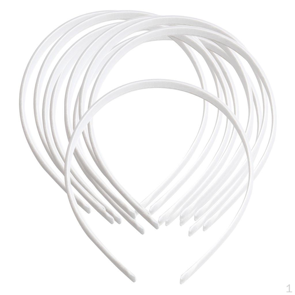 10 Pcs Women Girls Satin Plain Headband Alice Ban Hair Band Diy