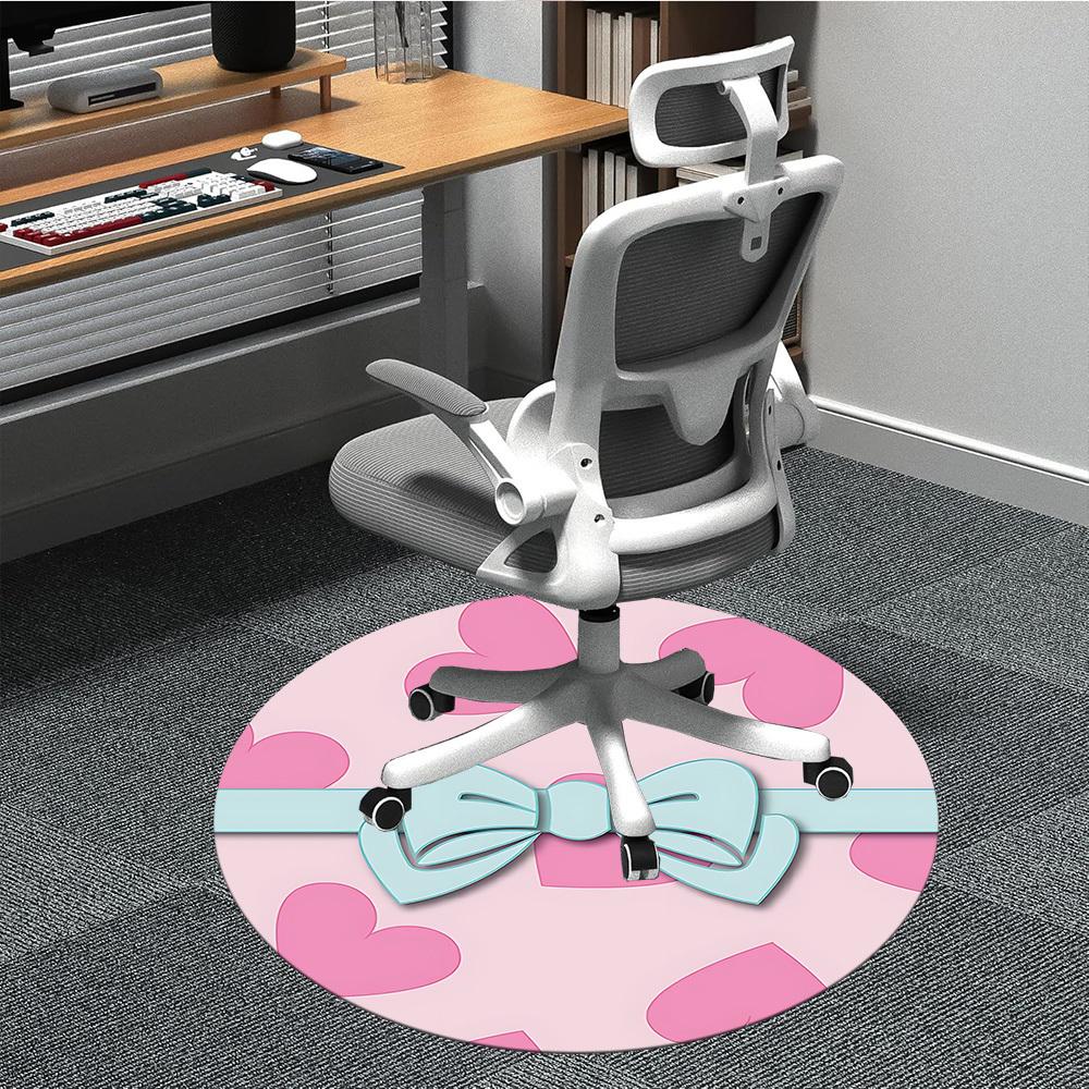 

1pc Bow Tie Heart Pattern Chair Carpet for Office, Soft and Durable Office Rug for Interior Decoration, Perfect for Office yy251227089 80cm by 80cm