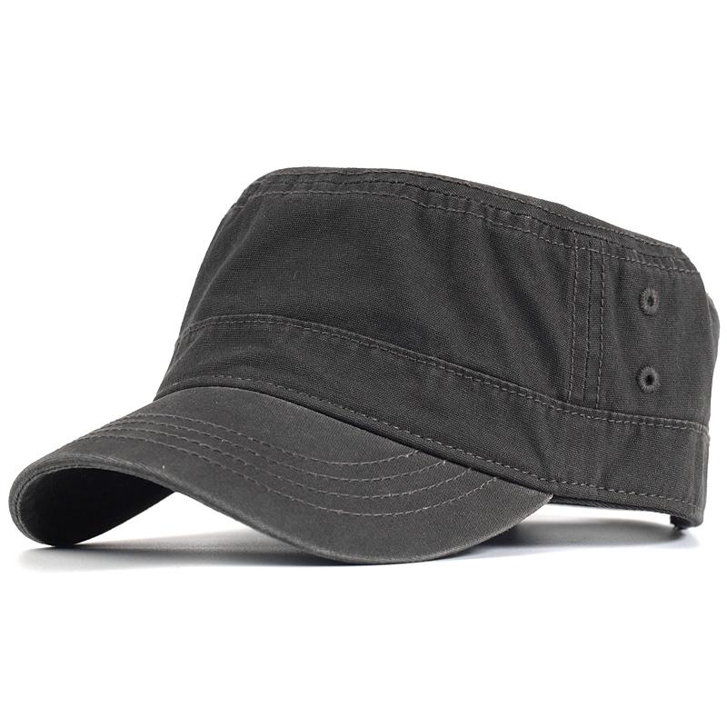 Pălărie plată din bumbac de înaltă calitate, spălat, șapcă militară ocazională, bărbați, femei, șapcă militară de cadeți, design unic, vintage, reglabilă
