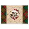 Christmas Meal Mat, Linen Snowman Checkered Printed Table Mat, Holiday Party Restaurant Decoration Insulation Mat