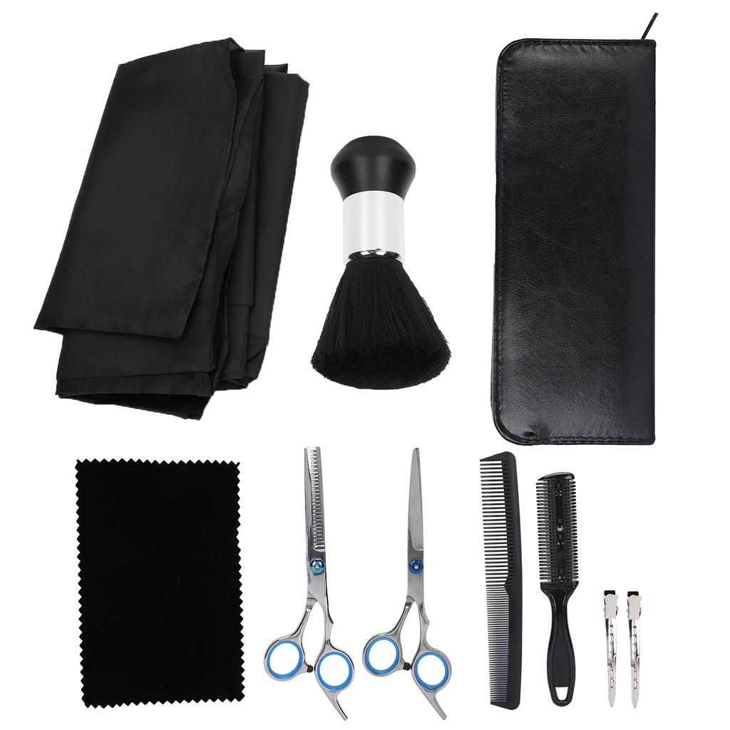 Professional Hair Cutting Thinning Scissors Salon Apron Hair Sweeping Brush Tool Set