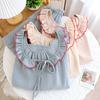 Summer New Loungewear Pure Cotton Cotton Yarn Ins Ruffle Edge Suspender Shorts Set Soft Breathable Girl Pajamas