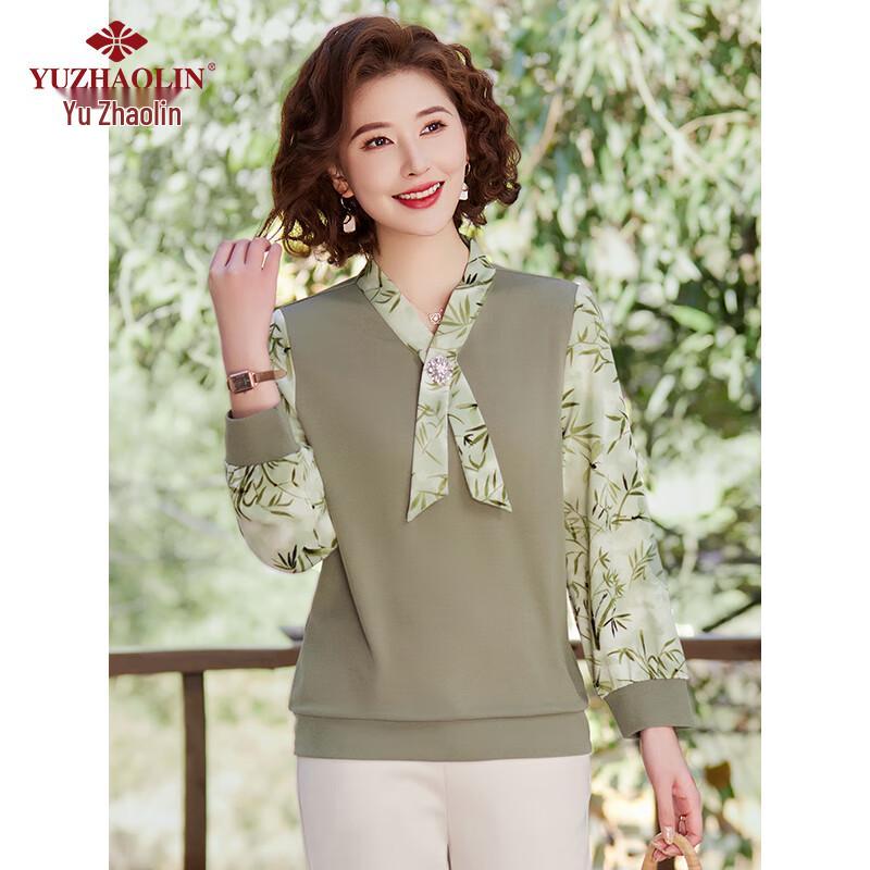 

YUZHAOLIN Women s Mid-Aged Long Sleeve Knitted Top Y51S042 2XL (120-135 jin)