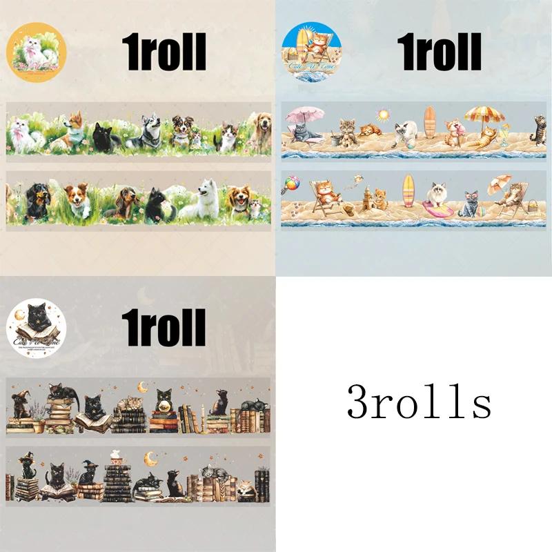 

Mr Paper 3rolls Adorable Time Series PET Landscaping Tape DIY Handbook Collage Journal Notebook Scrapbook Photo Frame Dairy