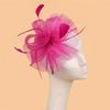 Women Fascinator Hat Cocktail Wedding Party Church Headpiece Elegant Headwear Feather Bride Hairpin Stamen Mesh Hair Accessories