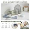 Space-Saving Kitchen Dish Rack Multi-Functional Plate Organizer Plastic Storage Holder for Plates, Bowls & Cutting Boards