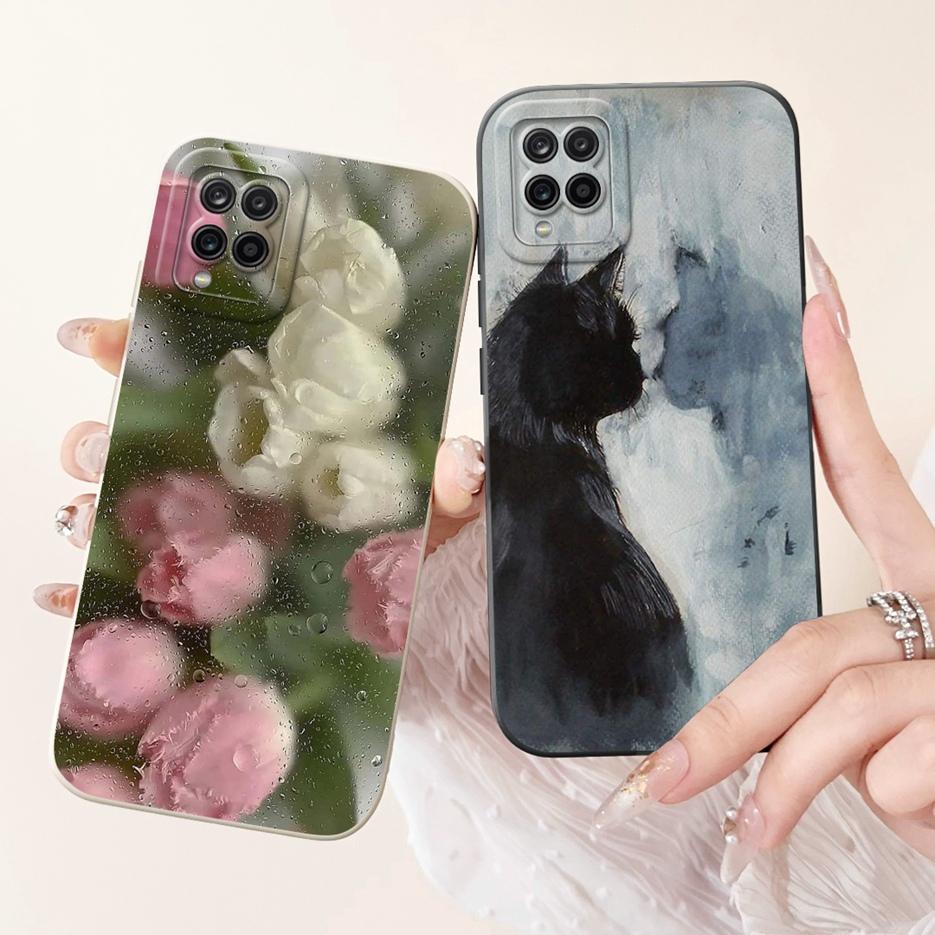 For Samsung Galaxy A12 Case SM-A125F Cute Happy Rabbit Cartoon Cover Soft TPU Phone Cases For Samsung A12 M 12 Galaxy M12 Fundas
