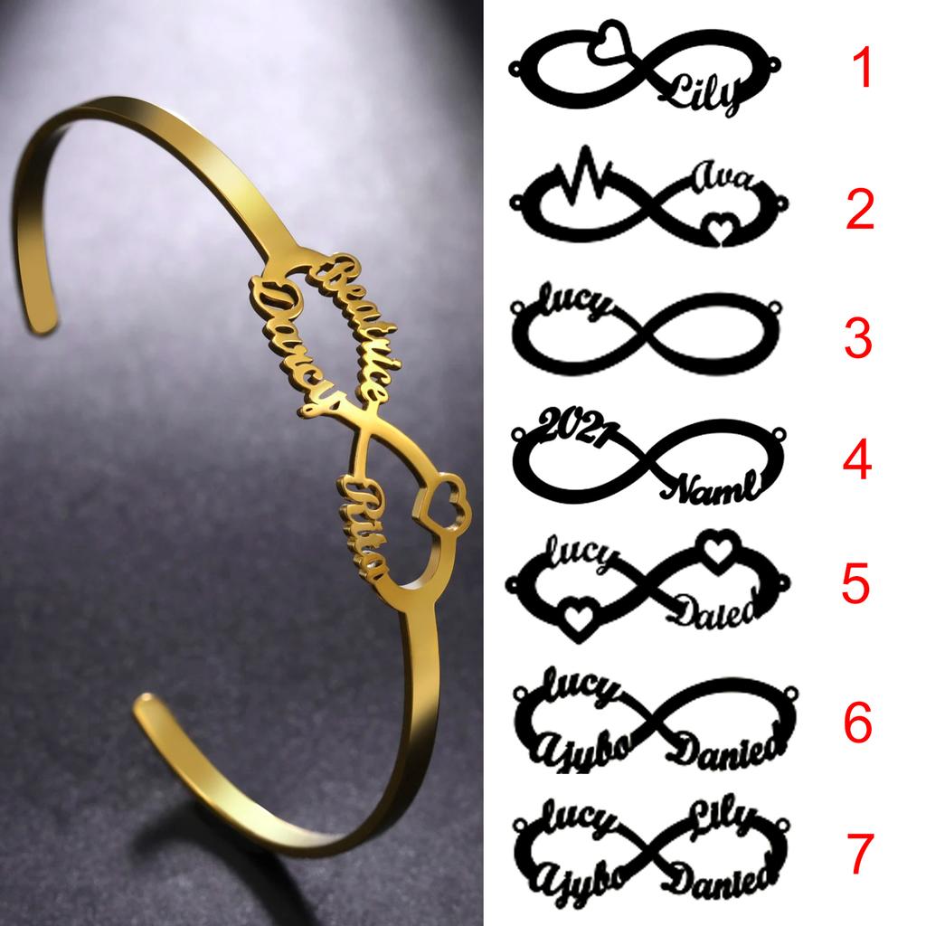 Personalized Name Bracelet for Women Men Custom Jewelry Stainless Steel Customized Bangle Gold Color Arabic Name Birthday Gifts