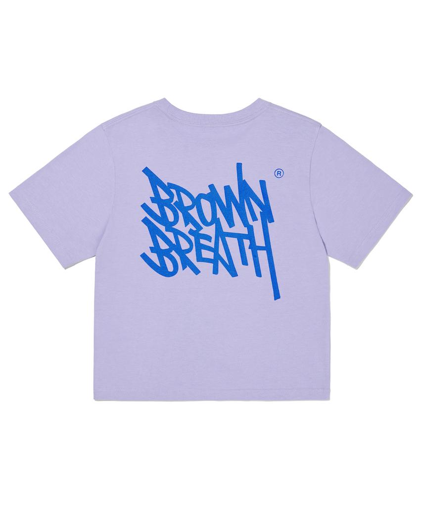 BROWNBREATH W Tag Crop Tee - Purple