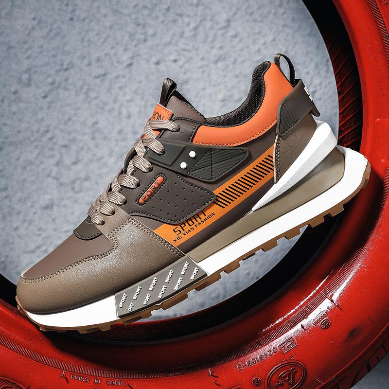 

Мода PARZVIAL Новые мужские кроссовки Осенние дышащие кроссовки для бега Кланки Мужские теннисные туфли Спорт на открытом воздухе Мужская обувь Tenis Masculino 45 коричневый