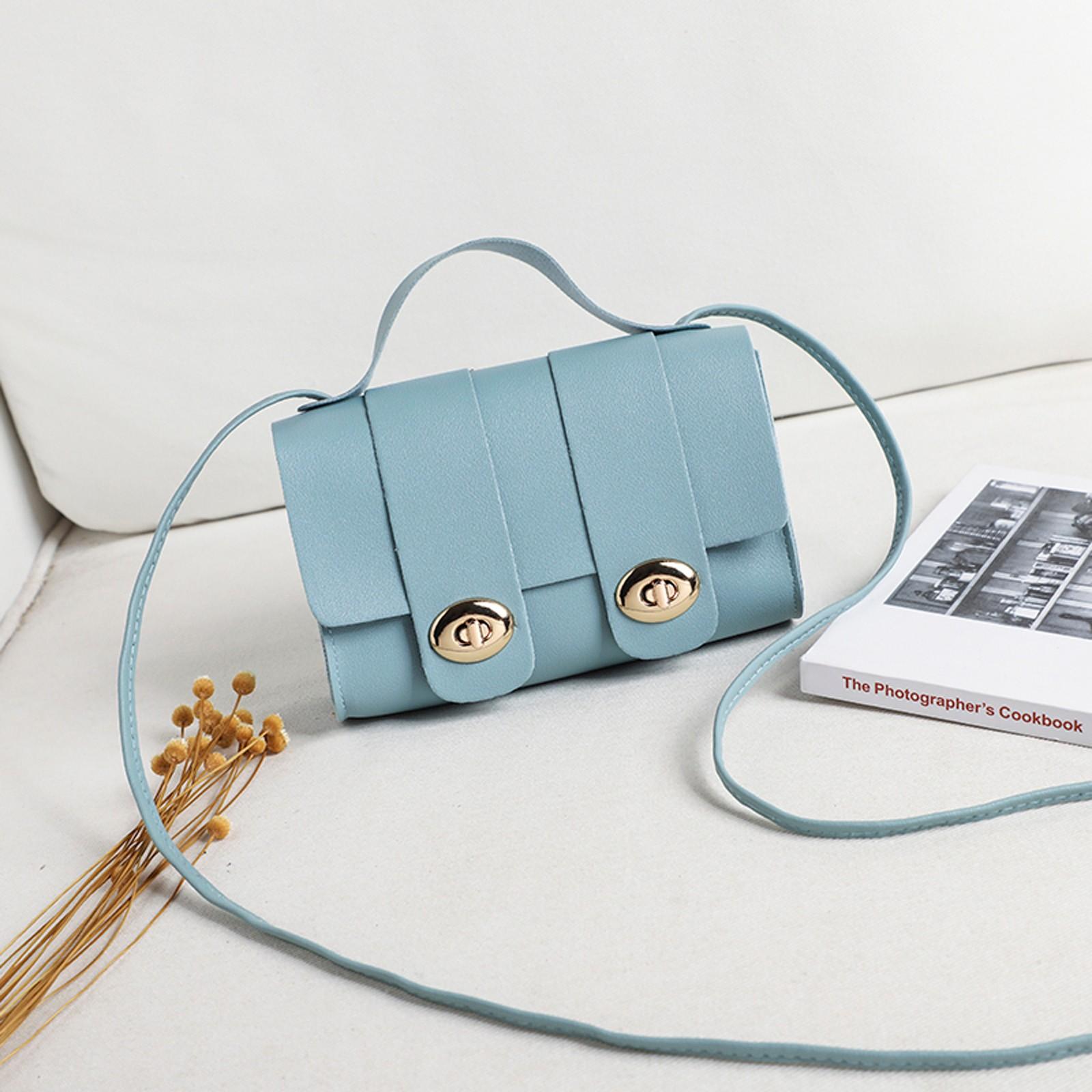 

Женская сумка для мобильного телефона на одно плечо, портативная маленькая квадратная сумка ярких цветов 18X6X13 синий