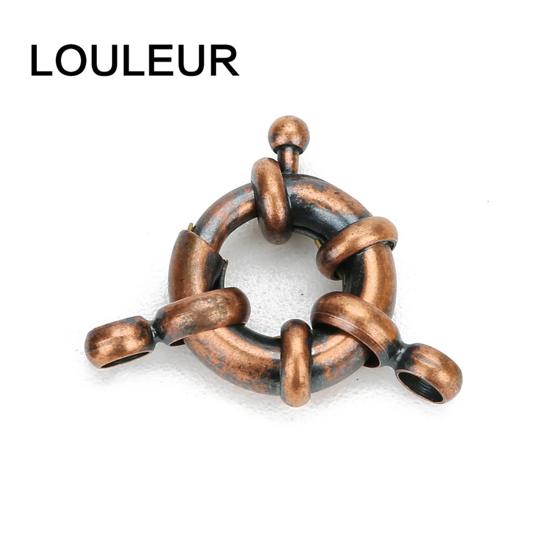 

10pcs Copper Sailor Clasps Connector Fit Charm Bracelets End Clasps DIY Jewelry Making Findings Round Clavicle Necklace Clasp 9mm out diameter
