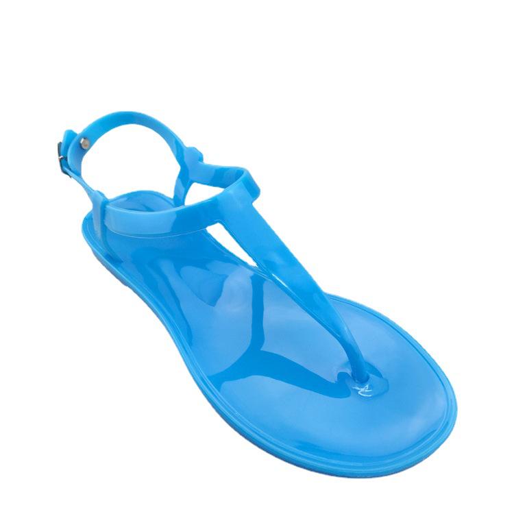 Sandali bassi da donna in PVC con cinturino a T in gelatina - Moda estiva