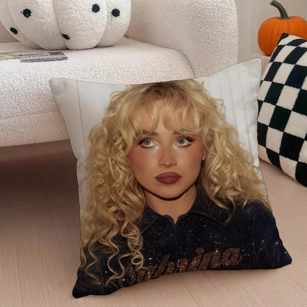 

Actress singer Bubbly StylishSSabrina Carpenter Cushion Cover Throw Pillow Cover Hidden Button Durable Polyester Chair Cushion 30X30cm
