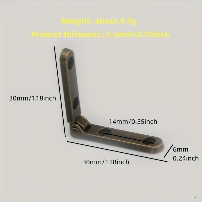 Metal Supporting Hinges 10Pcs for Box Makeup Box Wooden Small Hinge Golden Accessories with Installation Screws.