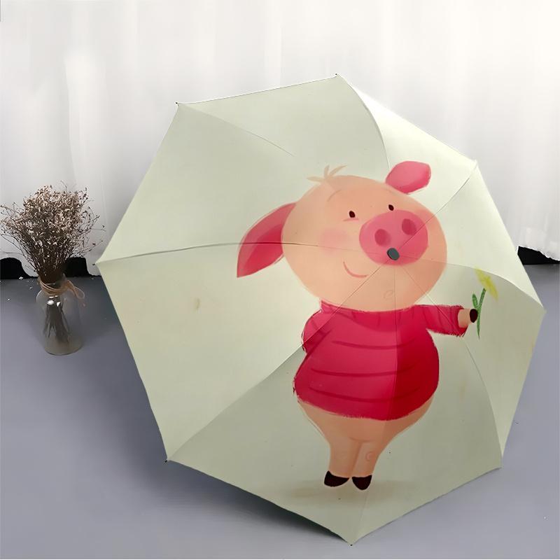 1pc Piglet Flower Umbrella That Opens  Closes Automatically  Perfect Gift with a Convenient Folding Mechanism 69