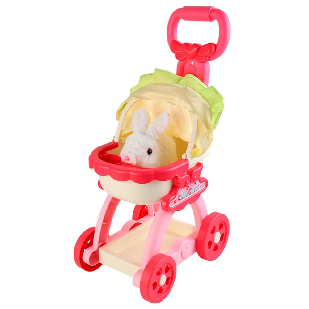 

JLX688-191A/192A Strollers Baby Dollhouse Kids Pretend Play Toys Miniature Pink Decoration Toddler A