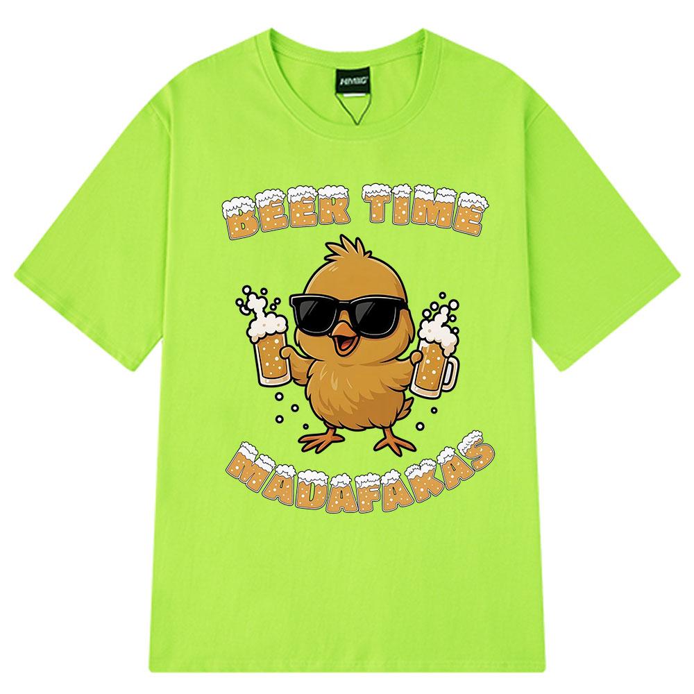 

Funny Beer Time Madafakas Humor Meme T-shirt Man Woman Fashion Oversized Clothing Summer Cotton Loose Casual T-shirts Streetwear 4XL