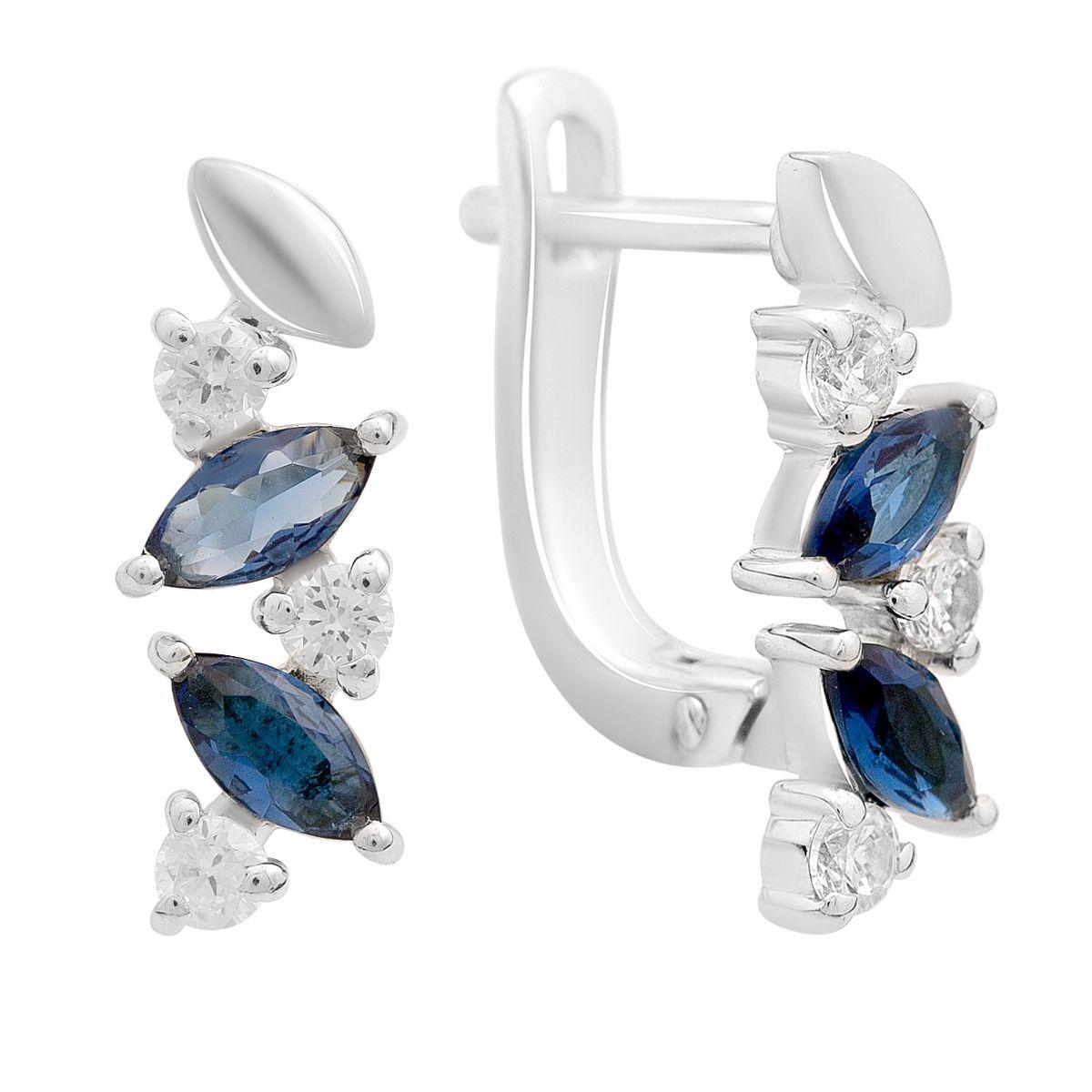

Silver earrings with nano sapphire 1.45ct (2206040) синій