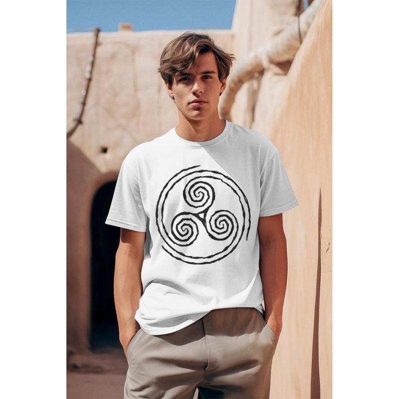Triskelion oder Triskele Keltisches Symbol der ewigen Bewegung T-Shirt Tee Unisex Für Mann Geschenk Baumwoll-Schlafanzug Nachtwäsche