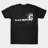 Men Black Print T-shirt Black Mirror Broken Smile No-Cut Transfer Paper Print Cotton Tshirt