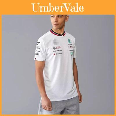 Camiseta Estilosa de Manga Curta 2024 da Equipe F1 -benz com Caimento Solto Confortável
