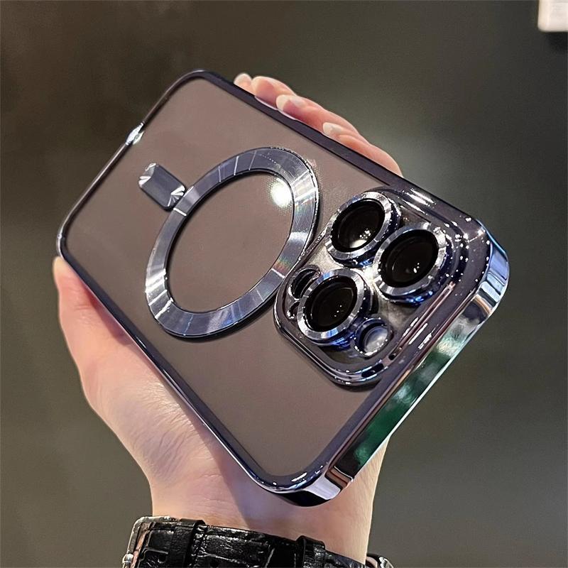 Luxury Magnetic For Magsafe Wireless Charge Plating Clear Case For iPhone 11 12 13 14 15 16 Pro Max Shockproof Silicone Cover