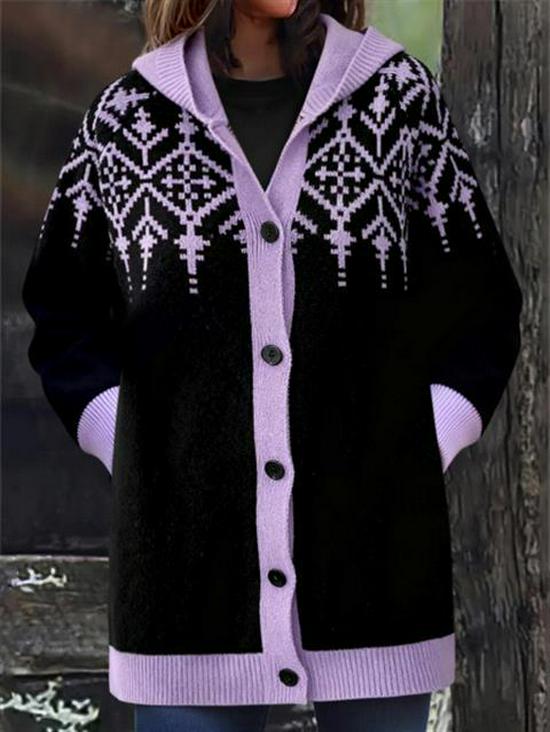 2025 Autumn/Winter Women's Hooded Cardigan Sweater - Casual Loose Cape, Plus Size, Trendy