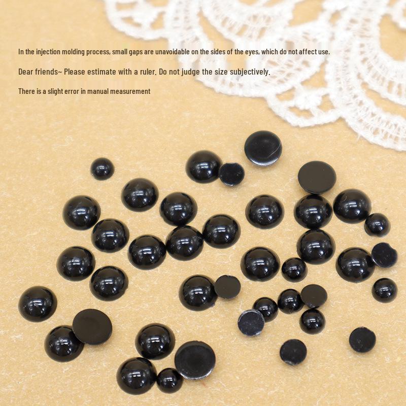

Handmade Crochet Doll Black Eye and Nose Patches - DIY Accessories 3mm Black Eyes Flat Bottom, 50 pieces