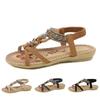 Womens Sandals Size 38 Fashion Women Casual Open Toe Flat Rhinestone Comfortable Soft Bottom Breathable Sandals For Woman