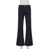 Oblečenie Y2k Džínsy s nízkym pásom Bootcut Dámske Ležérne Čierne Pruhované Džínsové Nohavice Streetwear Zvonové Nohavice