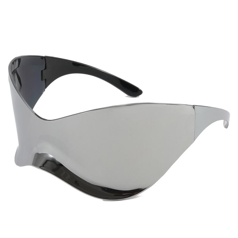 Oversized Cyberpunk Retro One Piece Sunglasses with Future Tech for Women Men Y2K Fashion Super Sunglasses Punk Mask UV400