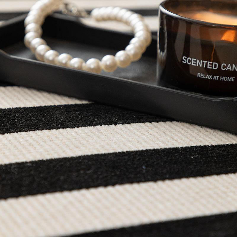 Sofa Kissen Stoff Vier Jahreszeiten Universelles Sitzkissen Rutschfest Schwarz Weiß Einfache Streifen Hochwertige Leder Sofa Abdeckung Bezug