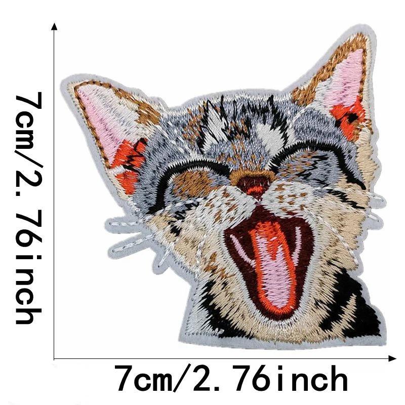2Pcs Cat Patches For Clothing Iron Embroidered Patch Applique Iron On Patches Accessories Badge Stickers On Clothes Jeans Bags