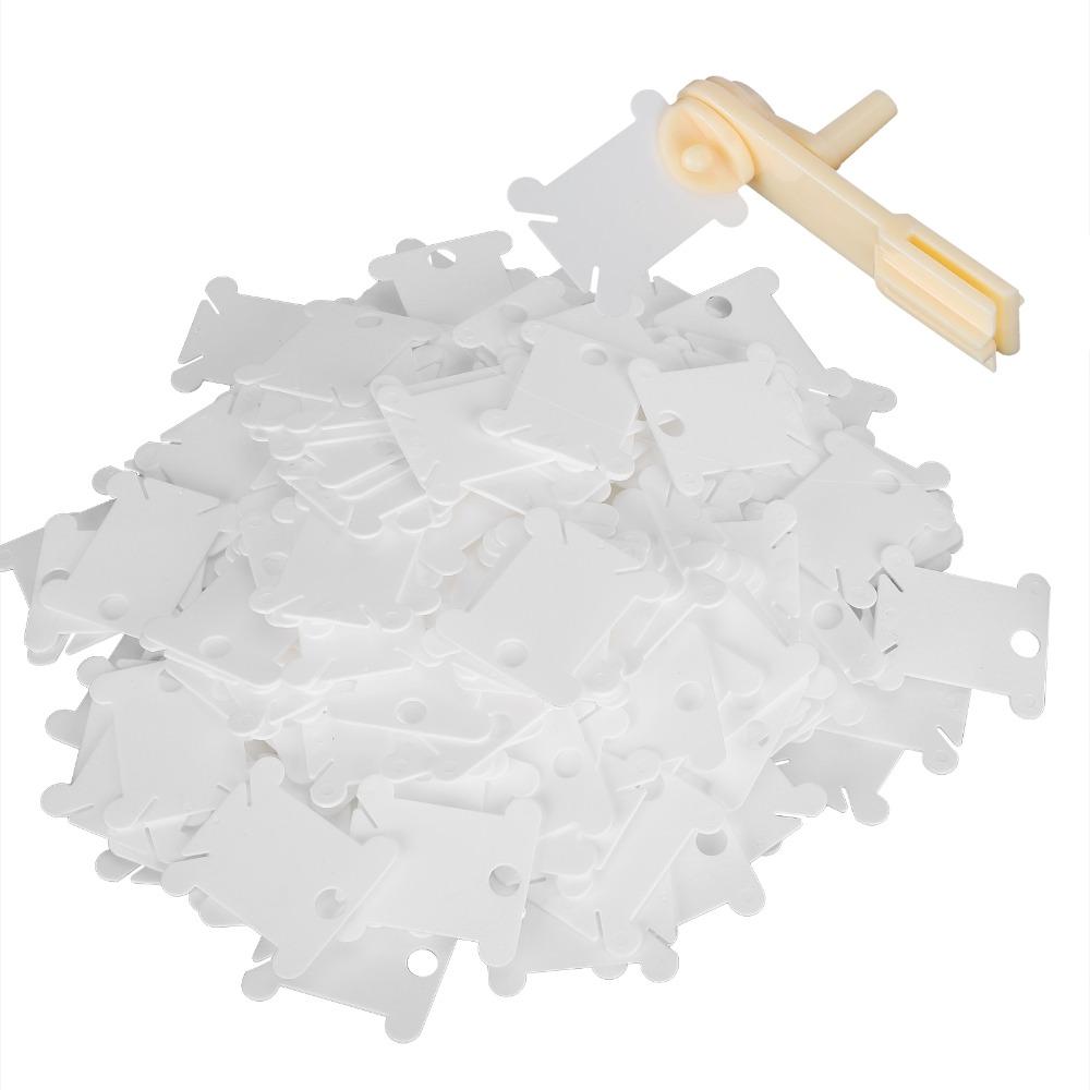 200pcs Bobbin Winder Plastic Thread Winder Plate Plastic Sewing Accessories  Cross Stitch