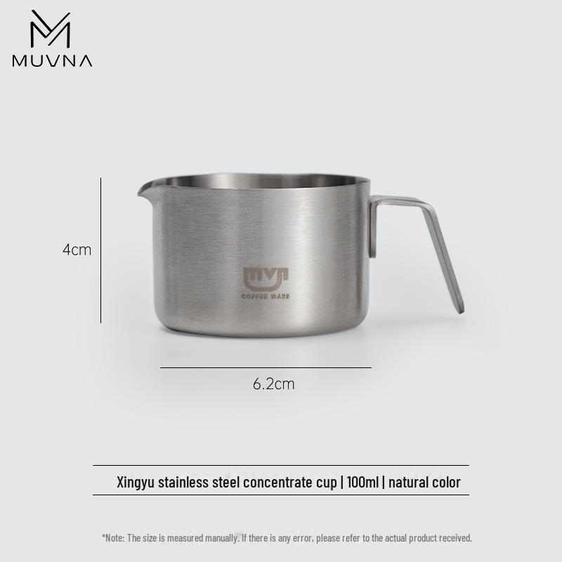 MUVNA Murwina Italian Xingyu Stainless Steel Espresso Cup, 100ml with Scale.