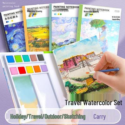 Portable Children's Watercolor Travel Sketchbook Set