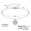 Teamer Bohemian Flower Charm Bracelet Stainless Steel Adjustable Double Layer Beads Chain For Women Fashion Sweet Jewelry Gift