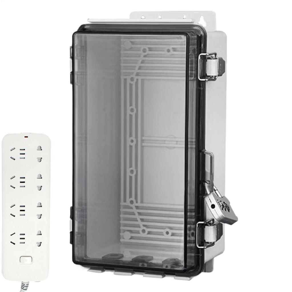 Outdoor Junction Box Project Enclosure with Transparent Cover Dustproof Case with Lock for Electronics Home Power Project