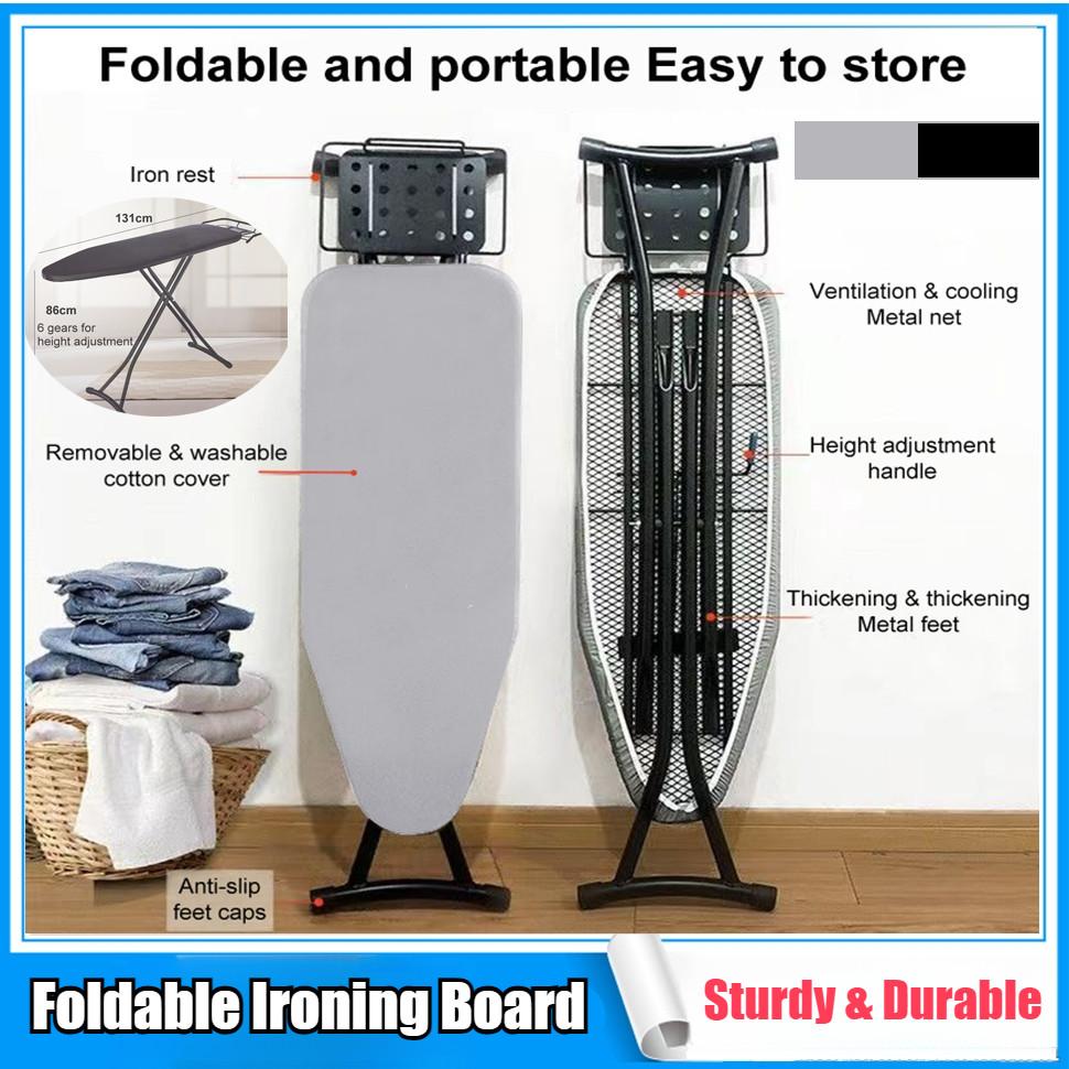Household Portable Iron Rest Foldable Standing Ironing Board Multi Height Adjustable Premium Board Cover