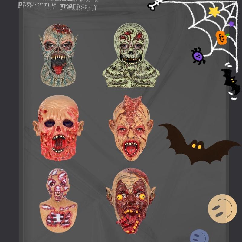 Scary Halloween Latex Mask Terrifying Zombie Costume Decoration