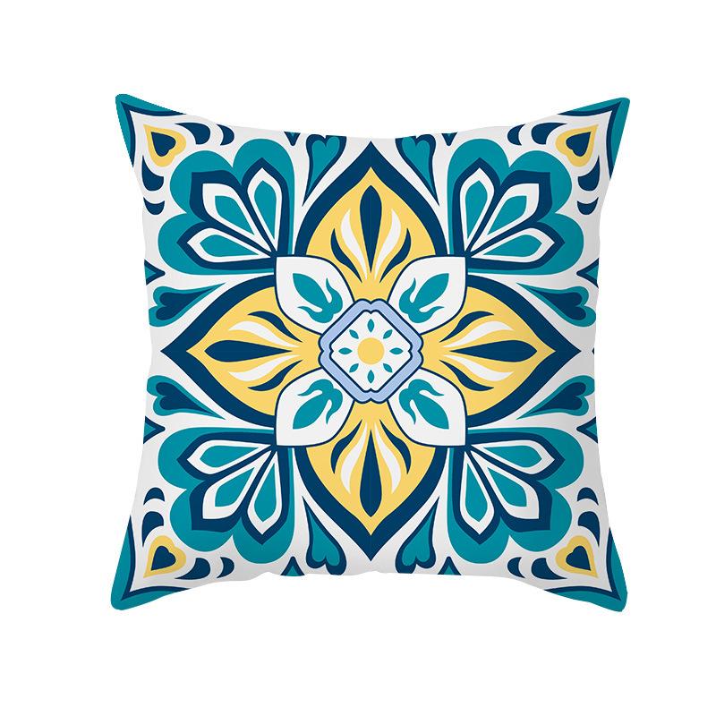 Colorful Geometric Pattern Series Peach Skin Pillowcase Simple Sofa Office Cushion Pillowcase